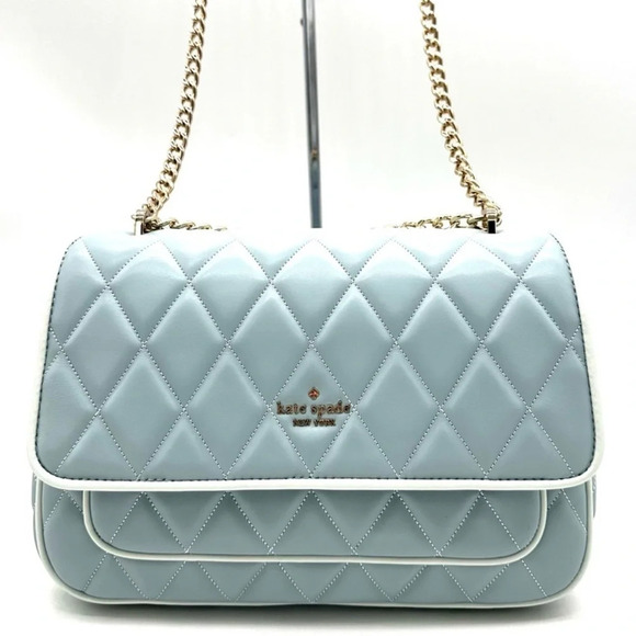 Kate Spade Colorblock Carey Quilted Leather Flap Shoulder Bag Wild Sage